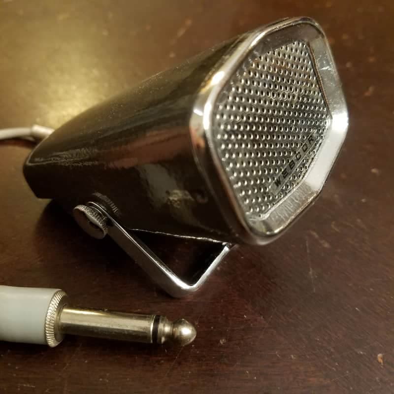 Webcor Weird Japan Harp Mic Desk? 1960s Chrome and Grey Hammered Paint
