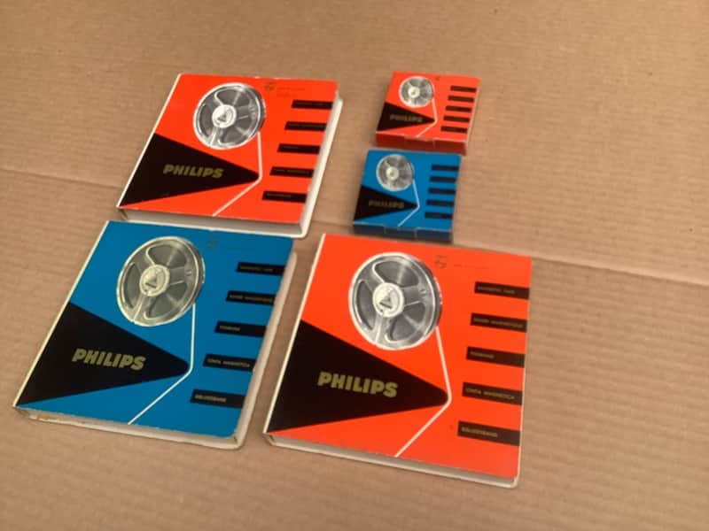 5 x Philips Vintage Reel analog tape vintage recording reels tapes