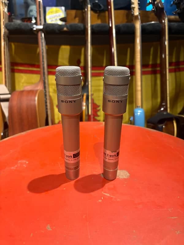 Pair of Sony C-55P Condenser Microphones