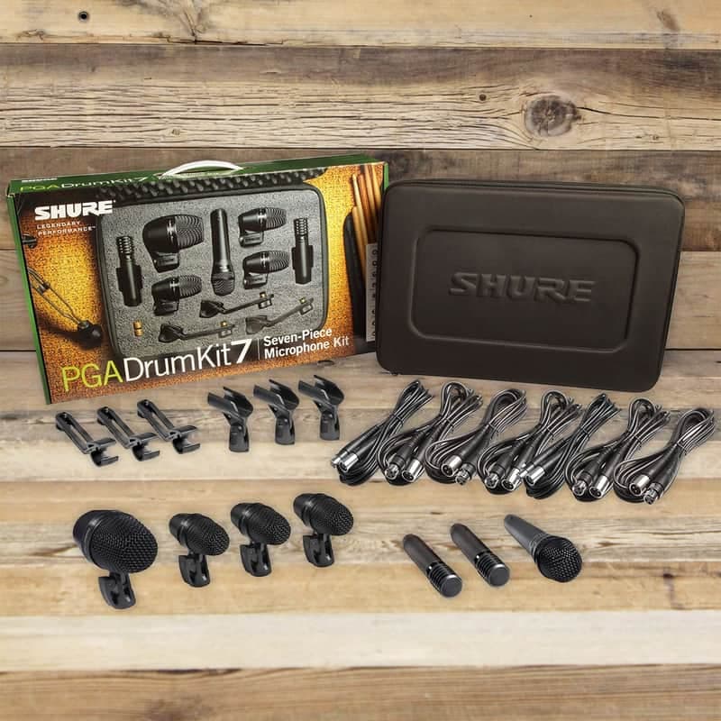 Open Box Shure PGADRUMKIT7 Drum Microphone Kit with Cables Package Bundle