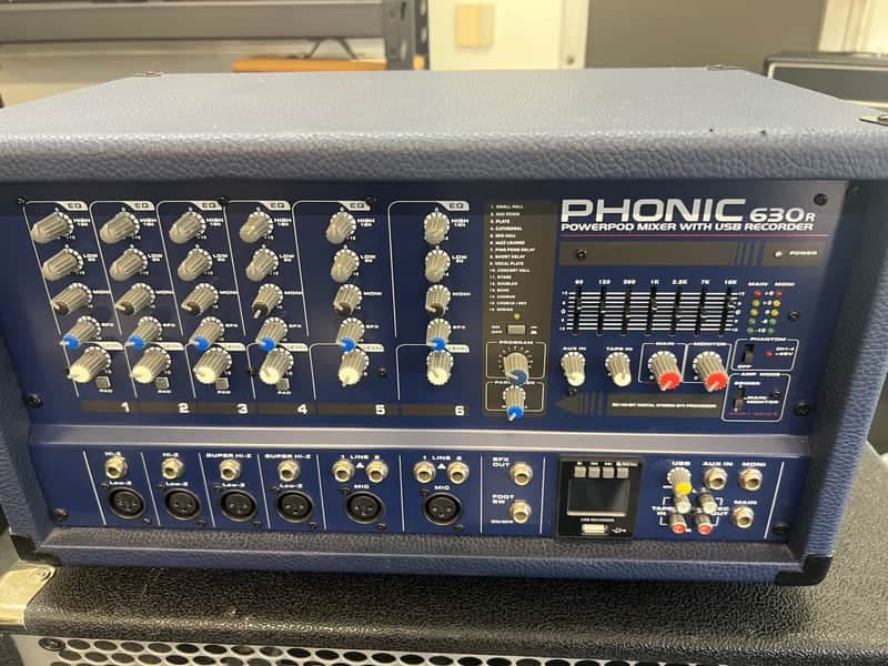 Phonic Powerpod 630R 300W 6-Channel Powered Mixer with USB Recorder LIKE NEW!