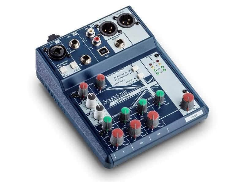 Soundcraft NOTEPAD-5; 5CH DESKTOP MIXER W WITH USB, TWO BAND EQ