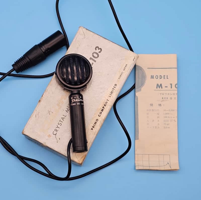 ☆Vintage NOS 1960s Primo M-103 Crystal Microphone - Works Great & New Cable - Shure Sennheiser Lapel