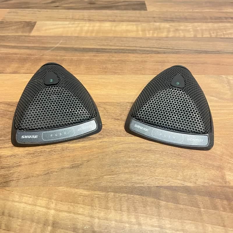 Pair of Shure MX393/C Microflex Cardioid Boundary Mic with 12' 3-Pin XLR Cable 2014 - Present - Black
