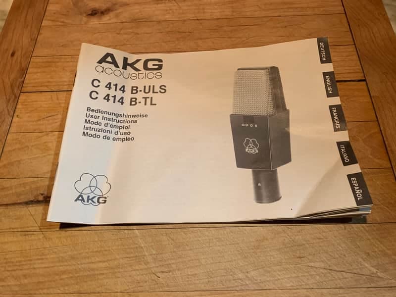 AKG C414 B- ULS/C414 TLll VINTAGE MICROPHONE MANUAL/ORIGINAL/CLASSIC/MAKE OFFER!