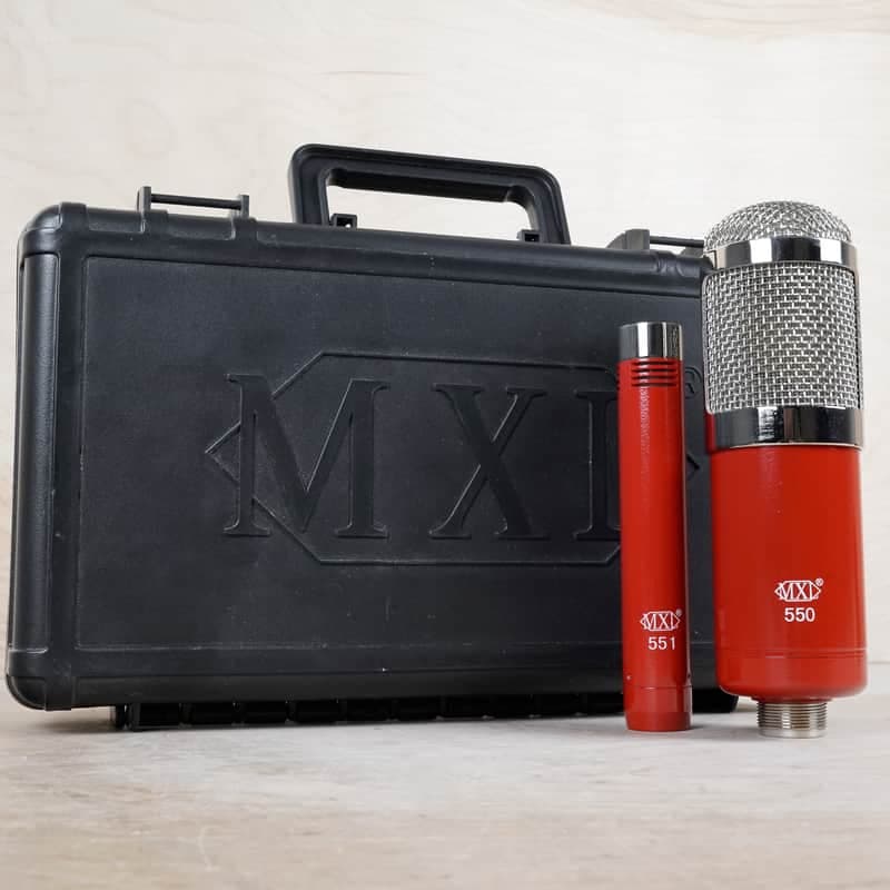 MXL 550/551R Ensemble Condenser Mic Recording Kit Red/Chrome w/ Case