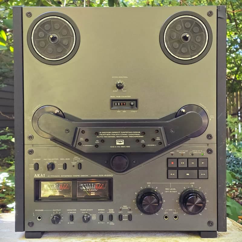 Akai GX-635D Black Face Pro Serviced Open Reel Tape Deck Tested Multi-Volt Video