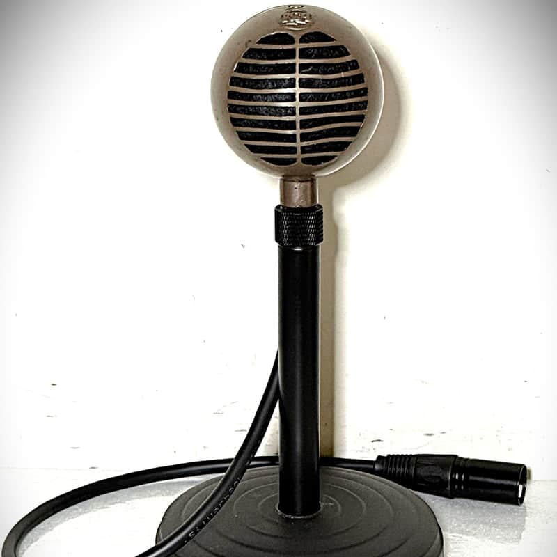 Vintage 1940's RCA MI-12016-G Pressure Microphone, working, with desk stand