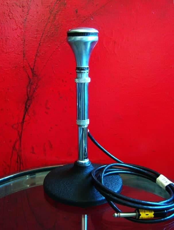 Vintage 1950's RARE Astatic DK-1 crystal microphone w F-11 adapter Harp mic