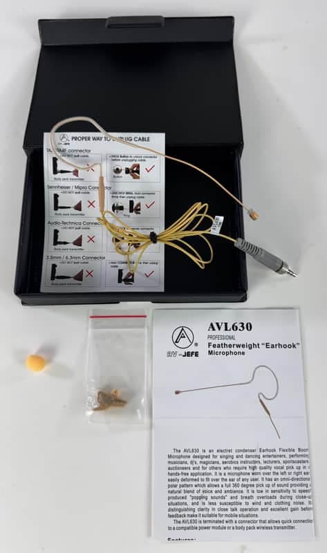 AV-JEFE AVL630-35 Tan Color Mini Headset Microphone for Sennheiser with Case