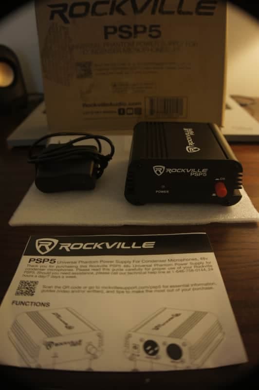 ROCKVILLE PSP5 POWER SUPPLY FOR CONDENSER MICROPHONE - BLACK