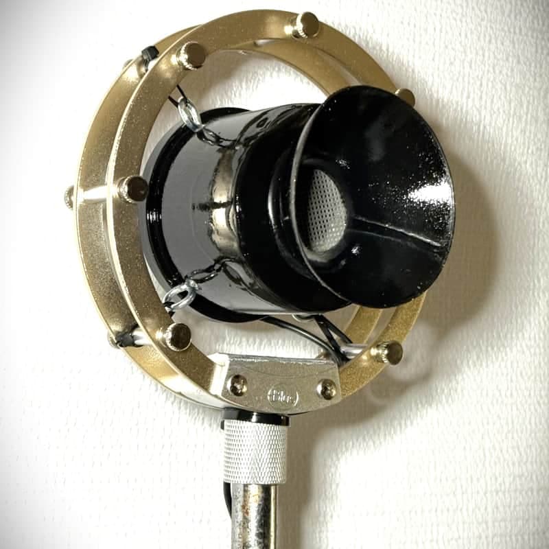 Vintage 1940's Customized Desktop Ring Microphone, working, tall, hear sample