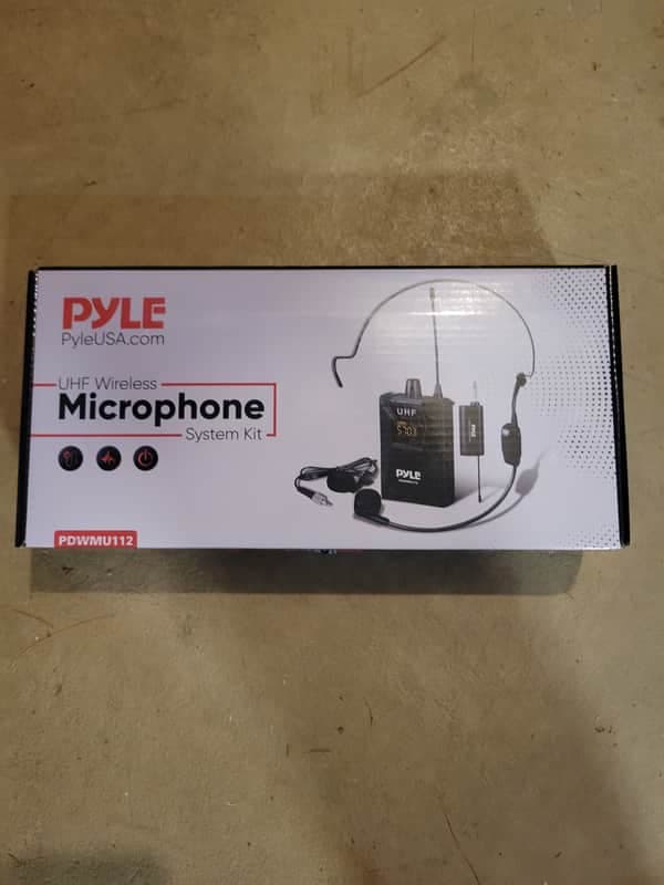 Pyle Uhf Wireless Microphone System Kit - Portable Professional Cordless Microphone Set With Headset, Lavalier, Beltpack Transmitter, Receiver