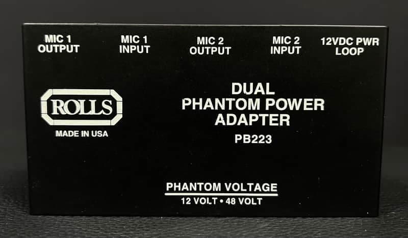 Rolls PB223 Dual Phantom Power Adaptor - Black w/ Power Supply