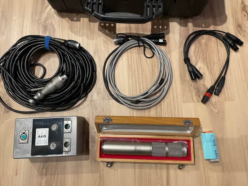 MINT 1967 AKG C 24 MKII Stereo Large Diaphragm Tube Condenser Microphone with 60’s MS box, custom cables and XL Pelican case.
