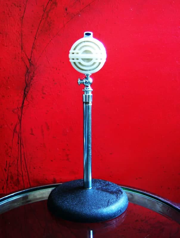 Vintage 1960's Kent M-20 crystal bullet microphone High Z Harp w Atlas stand Olson Lafayette Aiwa Philmore