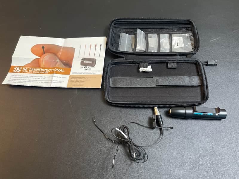 Mint Countryman B6W5FF05L-SR B6 Lavalier Mic for Sennheiser wireless, -10dB, Black + Shure RPM626 In-line Preamp! Shown)