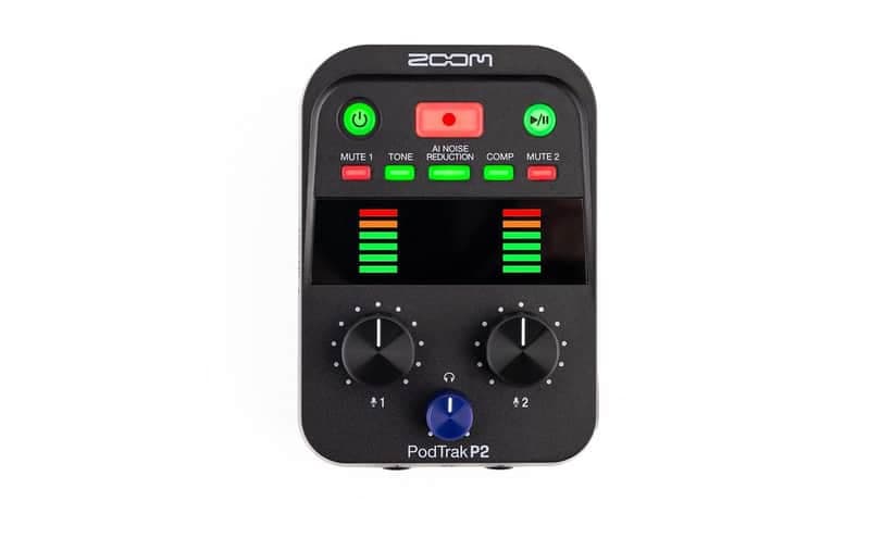 Zoom PodTrak P2 Podcast Recorder over shipped un-open box