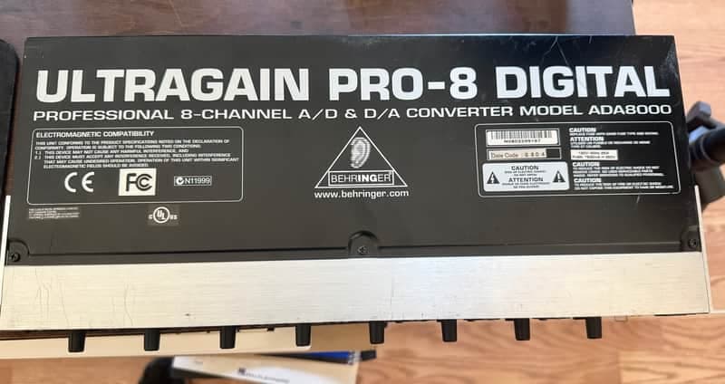 Behringer Ultragain Pro-8 Digital ADA8000 8-Channel Mic Preamp with A/D Converter 2000s - Black / Silver