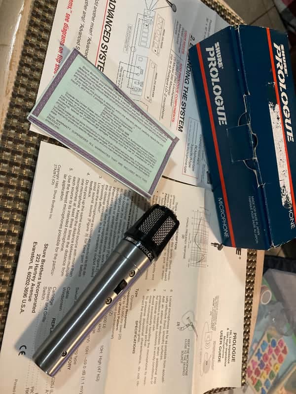 Very Nice Shure Prologue 10 L Instrument Microphone w/ Original Box & Papers