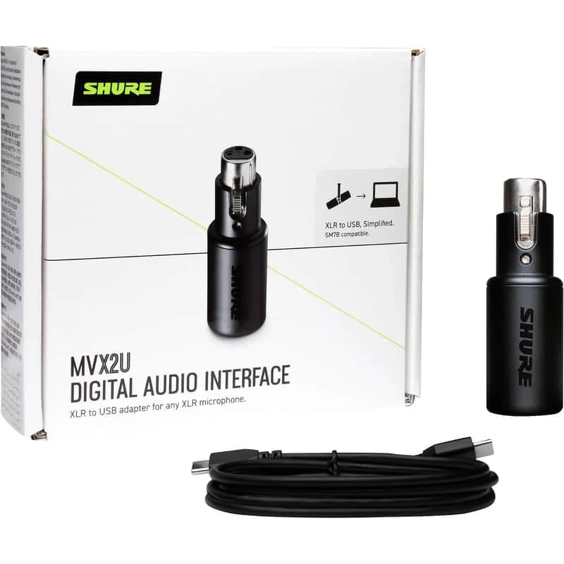 Shure MVX2U XLR to USB Audio Interface 2023 - Present - Black
