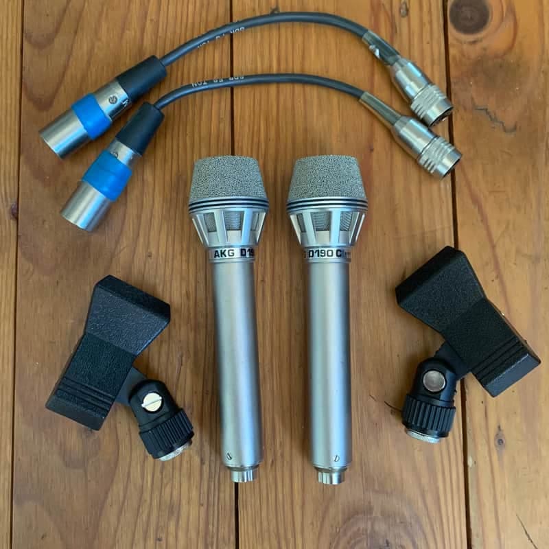2x AKG D190 C Vintage Microphones (Stereo Pair)