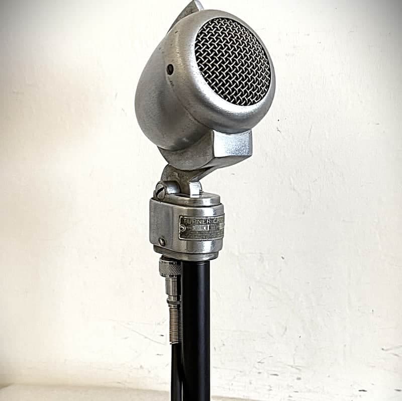 Vintage 1950's Turner 22 Dynamic Microphone, upgraded audio, w/stand-cable