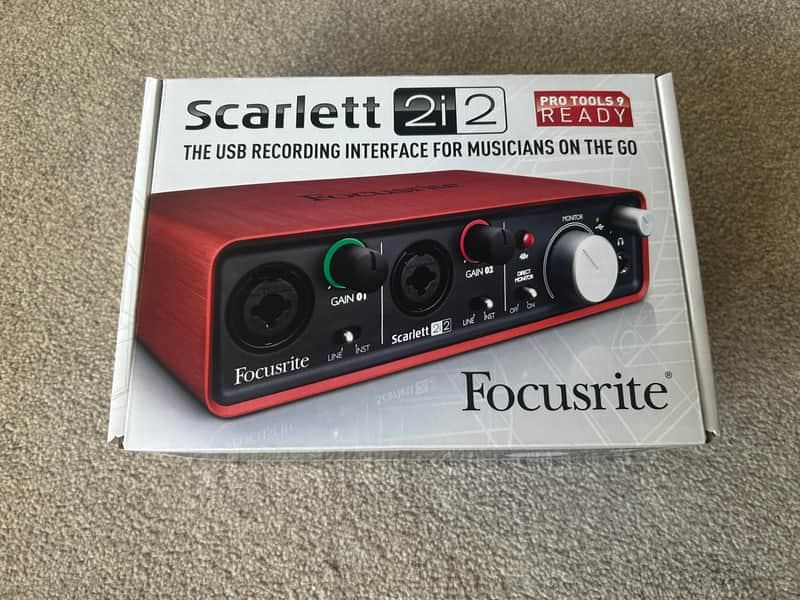 Focusrite Scarlett 2i2 2nd Gen USB Audio Interface 2016 - 2018 - Red / Black