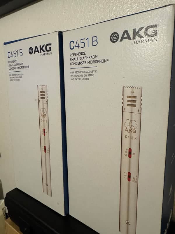 AKG C451B Small Diaphragm Cardioid Condenser Microphone 2010s - Satin Nickel Plated