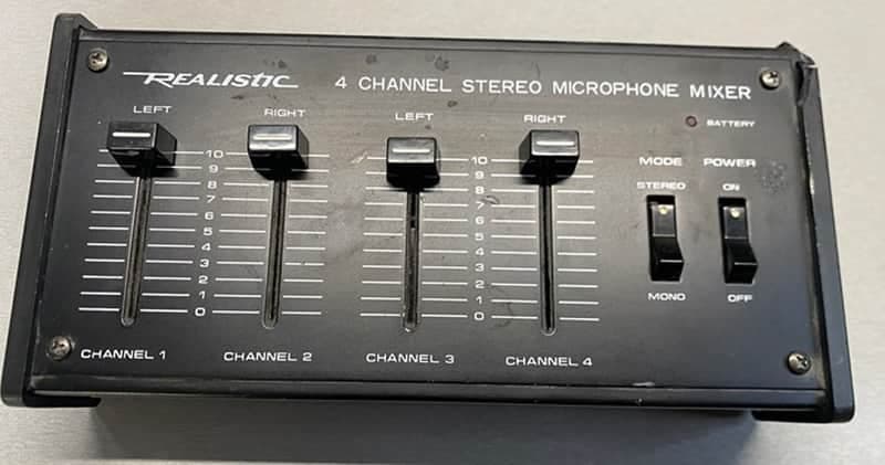 Vintage Realistic 32-1105 4 Channel Stereo Microphone Mixer Radio Shack - Works
