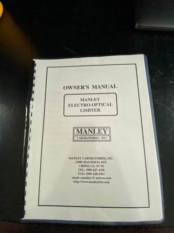 Manley Labs Elop Manual unknown - paper/plastic