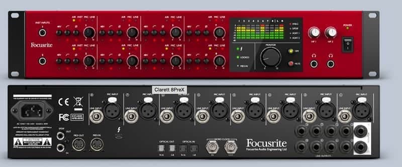 Focusrite Clarett 8Pre X Thunderbolt Audio Interface - Red