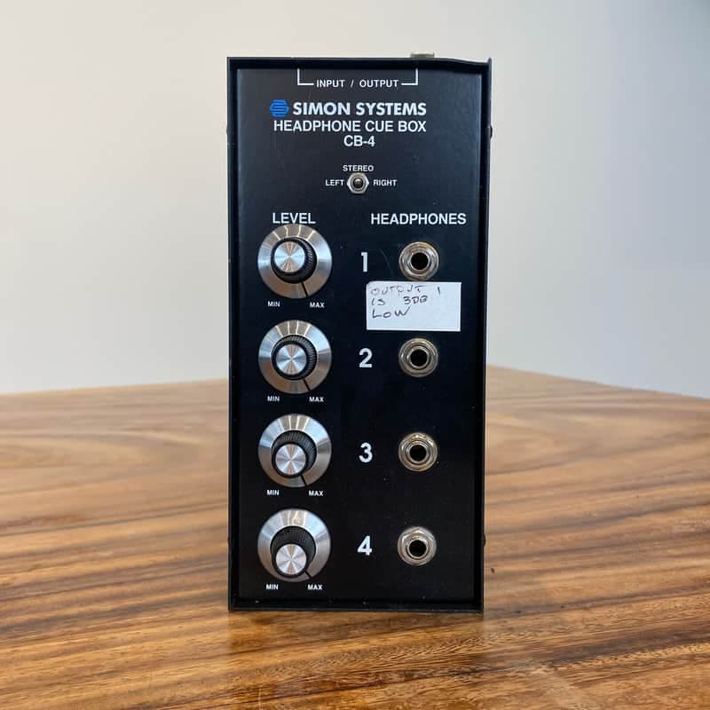 SIMON SYSTEMS CB-4 Headphone 4-Way Splitter Mult Cue Box