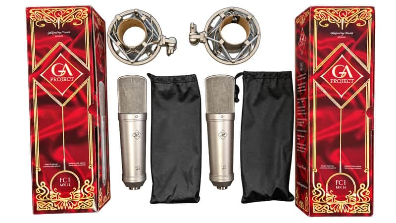 GOLDEN AGE PROJECT FC1 MKII – PAIR OF CONDENSER MICROPHONES + SHOCK MOUNTS + ORIGINAL BOXES
