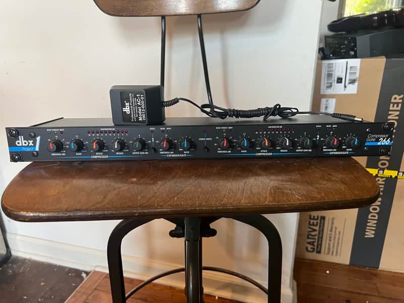 dbx 266 Stereo Compressor / Limiter with power supply and rack mount bolts/washers.