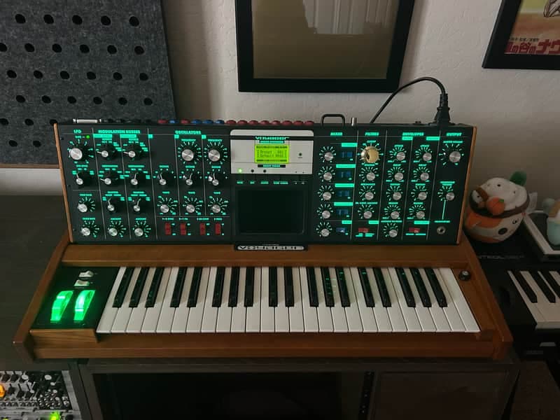 Moog Minimoog Voyager Select Series 2010s Cherry Wood and Jade Backlighting