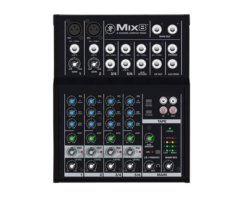 Mackie Mix8 8-Channel Compact Live Studio Mixer PROAUDIOSTAR