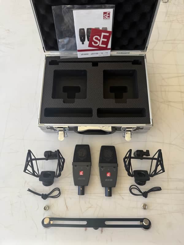 sE Electronics SE4100 Large Diaphragm Cardioid Condenser Microphone (Matched Pair) 2024 - Present - Black