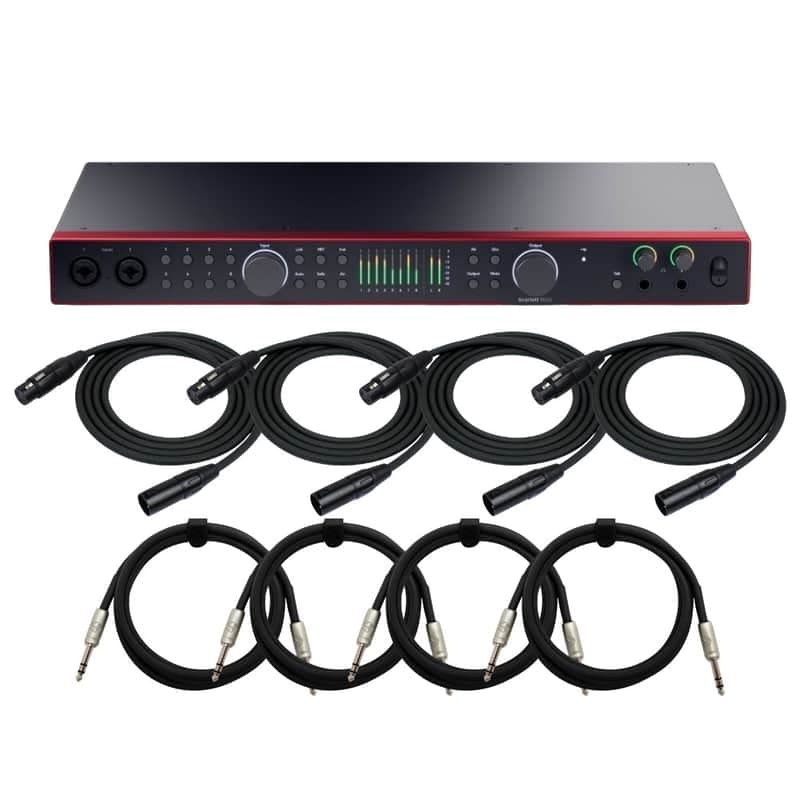 Focusrite Scarlett 18i20 4th Gen 18x20 USB Interface with 4 XLR and TRS Cables