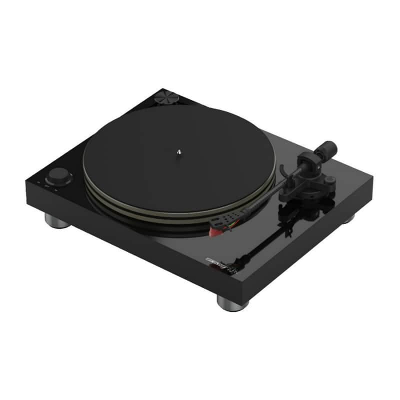 Turn 7 Premium HiFi Belt Drive USB Turntable System with Ortofon 2M Red Cartridge, Carbon Tone Arm and Acrylic Platter (Piano Lacquer)
