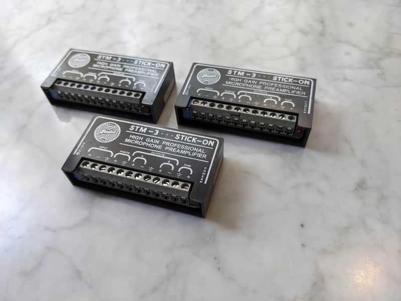 LOT OF 3 UNITS - RDL STM-3 High Gain Microphone Preamp (+45 to +75 dB Gain)