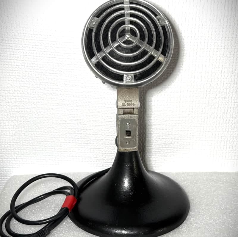 Rare, unusual 1950's PHILLIPS EL6030 Dynamic Microphone, working, w/ desk stand