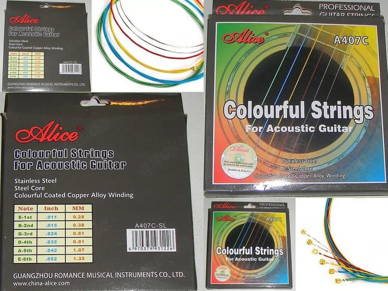 NEU* OVP* Professional Akustik Gitarrensaiten farbig Guitar Strings Stahlsaitengitarre Stärke 11 52