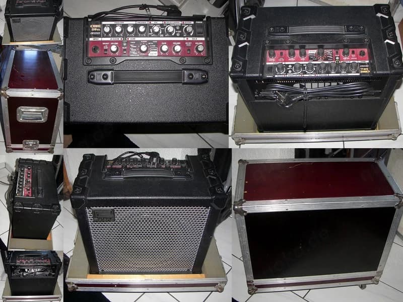 Verkaufe Roland Cube 80 XL Gitarrenverstärker im Flight Case auf Rollen