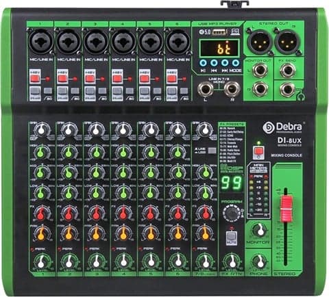 D Debra DI-8UX 8 Channels Professional Audio Mixer, B