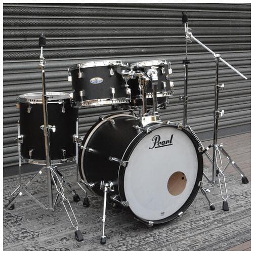 Pearl Decade Black Satin 10" 12" 14" 20" 14" Snare with Hardware