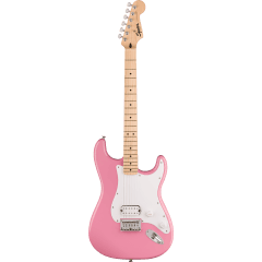 Squier Sonic Stratocaster HT H, Maple Fingerboard, White Pickguard, Flash Pink